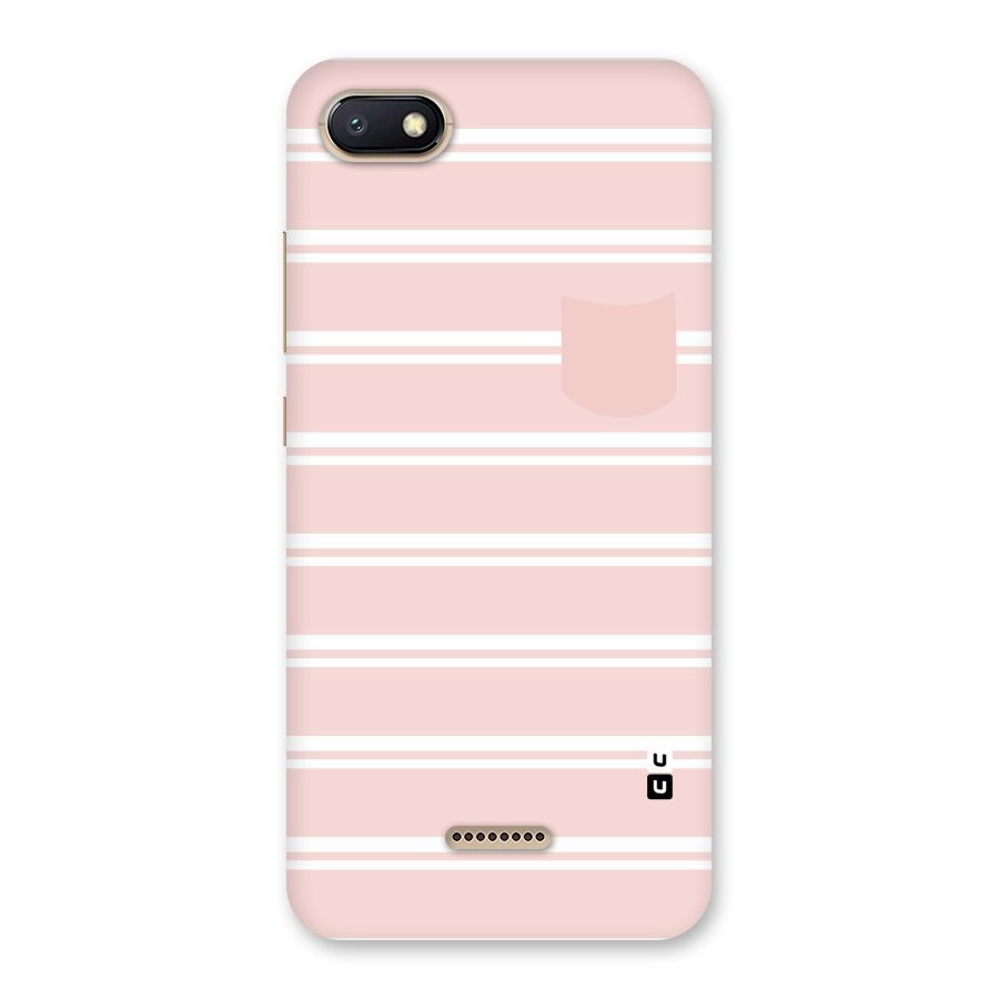 Cute Pocket Striped Back Case for Redmi 6A