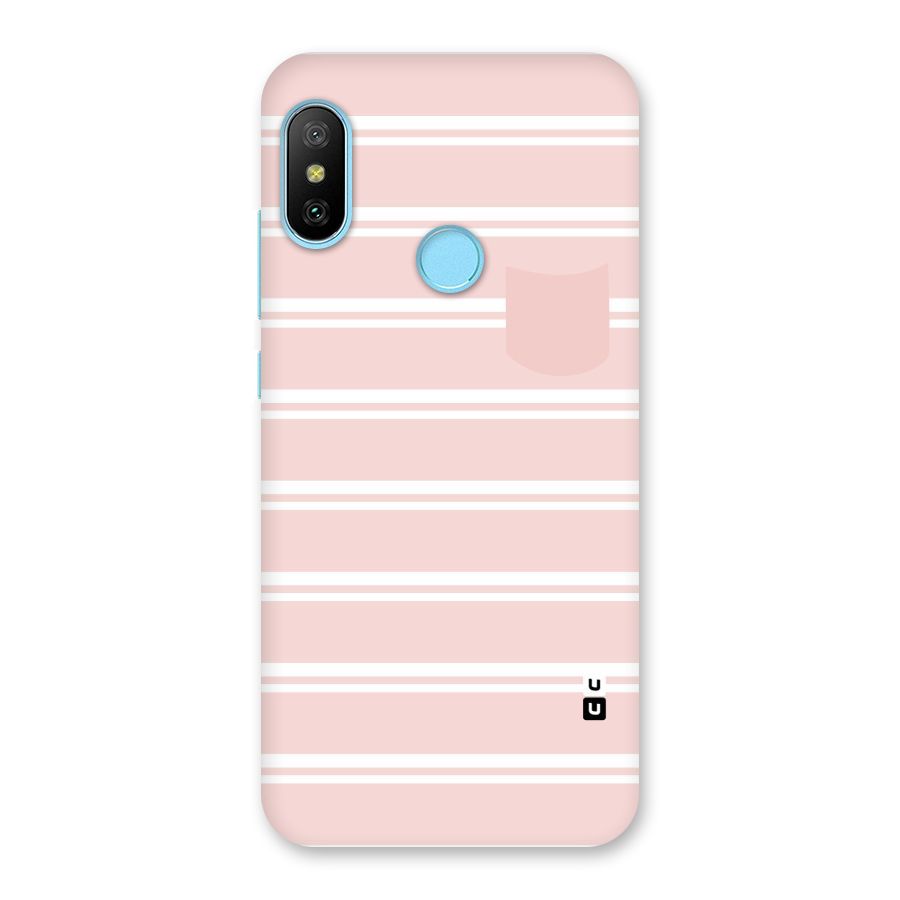 Cute Pocket Striped Back Case for Redmi 6 Pro