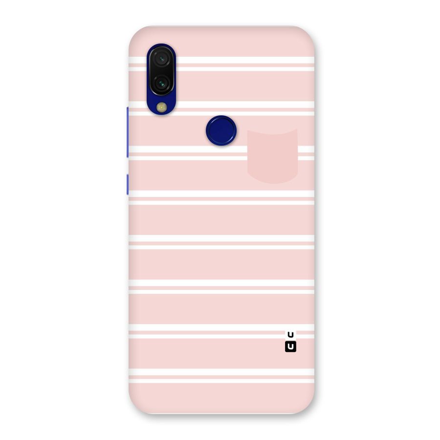 Cute Pocket Striped Back Case for Redmi 7