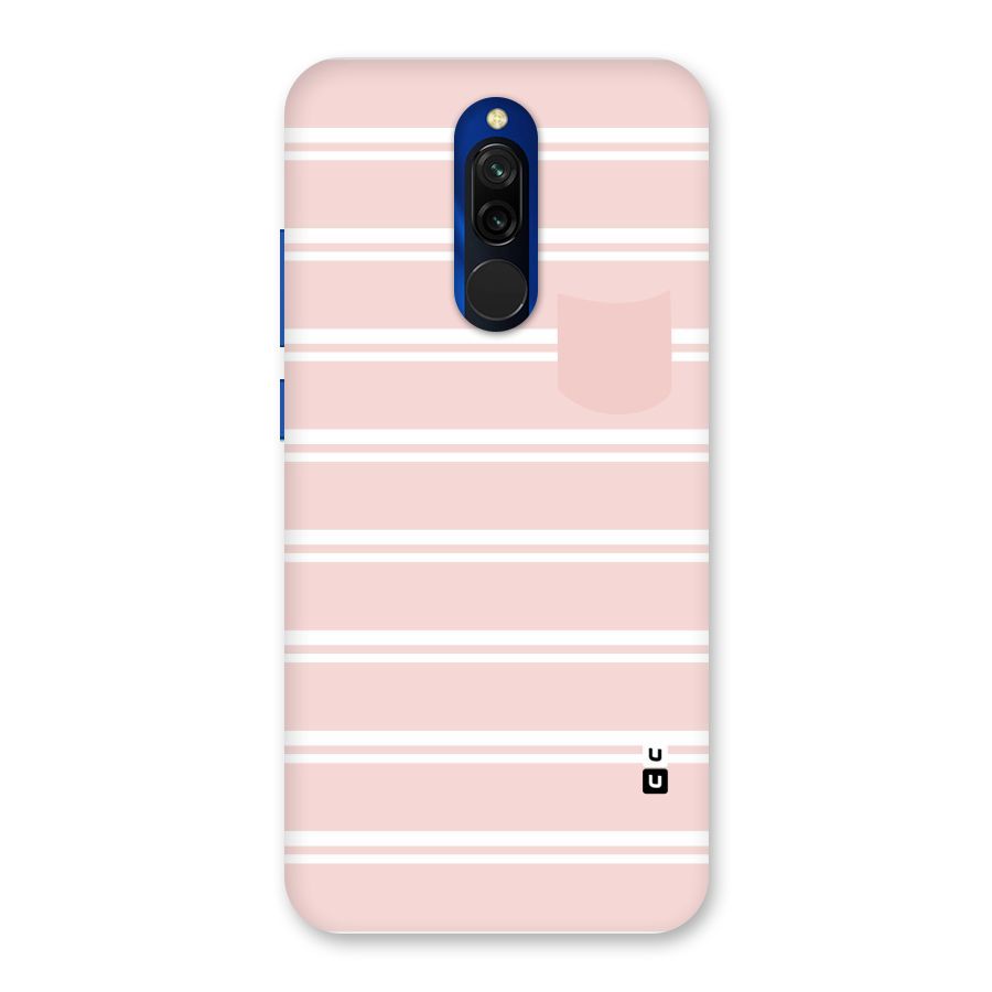 Cute Pocket Striped Back Case for Redmi 8