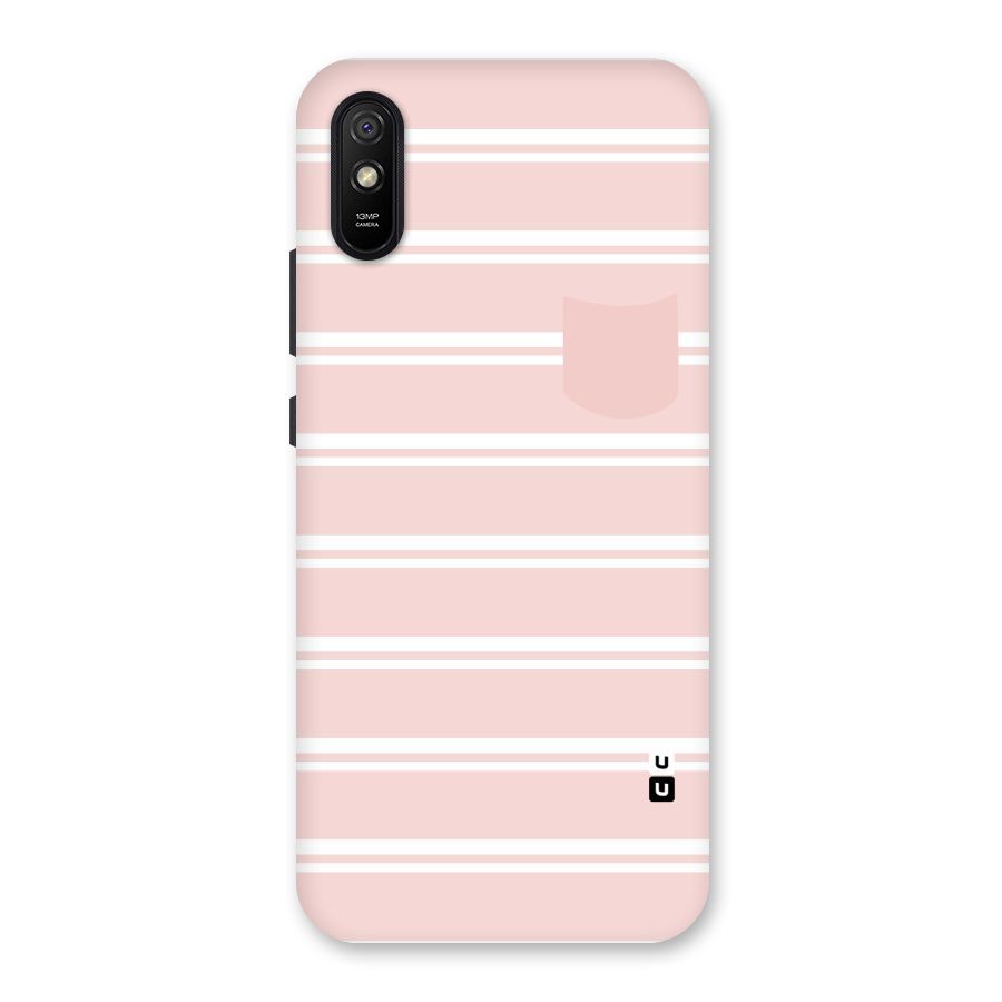 Cute Pocket Striped Back Case for Redmi 9i