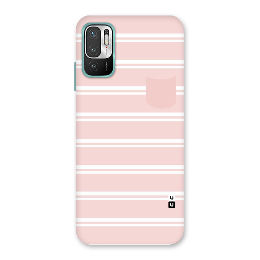 Cute Pocket Striped Back Case for Redmi Note 10T 5G