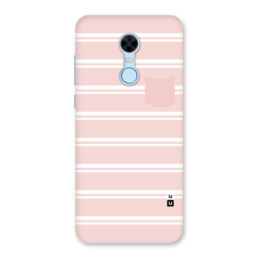 Cute Pocket Striped Back Case for Redmi Note 5