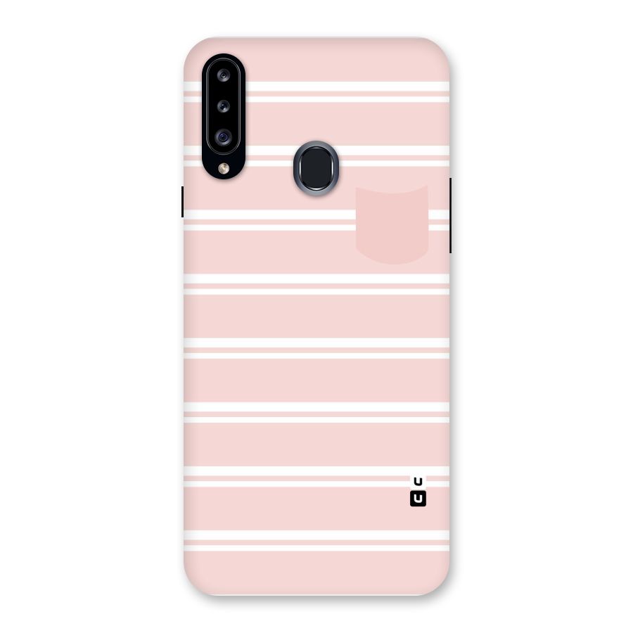 Cute Pocket Striped Back Case for Samsung Galaxy A20s