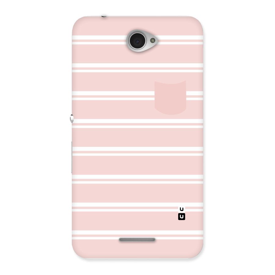 Cute Pocket Striped Back Case for Sony Xperia E4