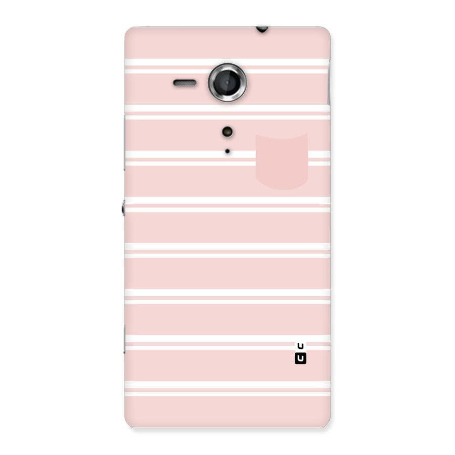 Cute Pocket Striped Back Case for Sony Xperia SP