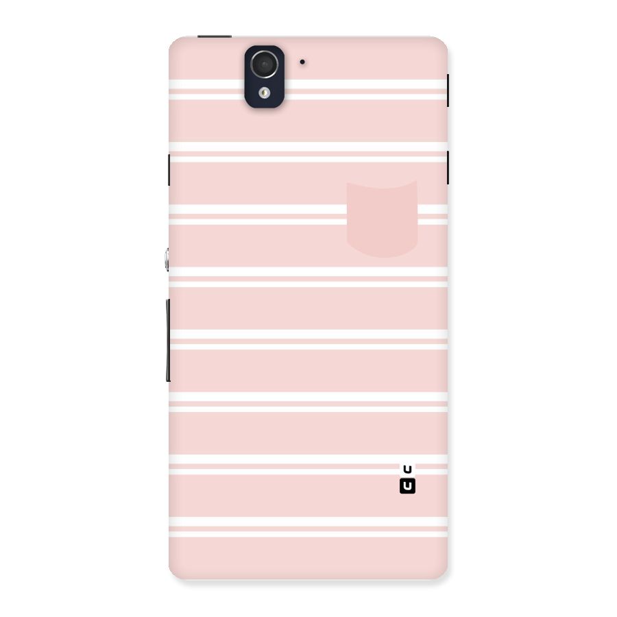 Cute Pocket Striped Back Case for Sony Xperia Z