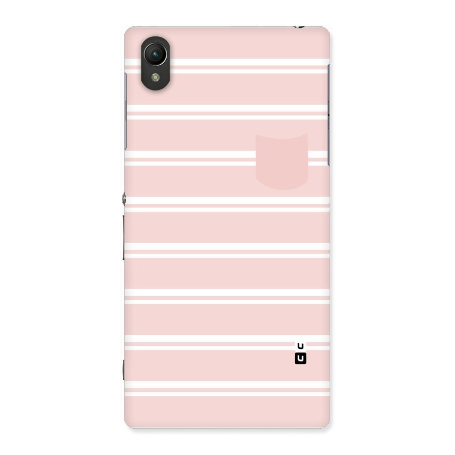 Cute Pocket Striped Back Case for Sony Xperia Z1