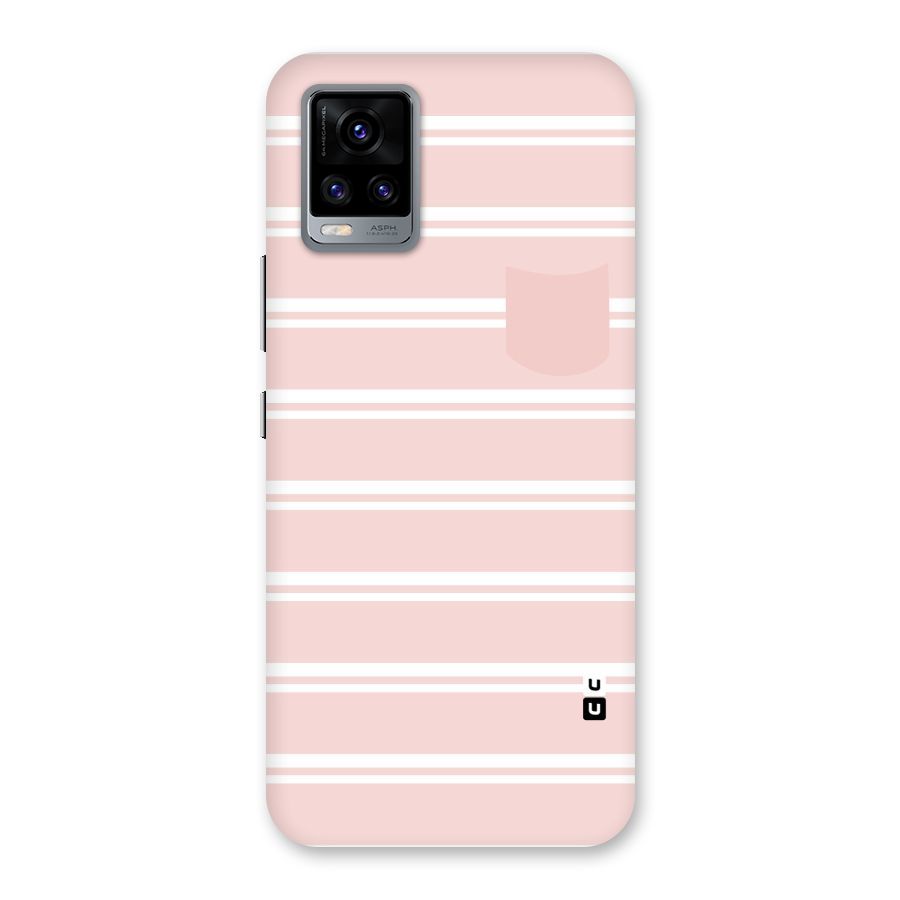 Cute Pocket Striped Back Case for Vivo V20