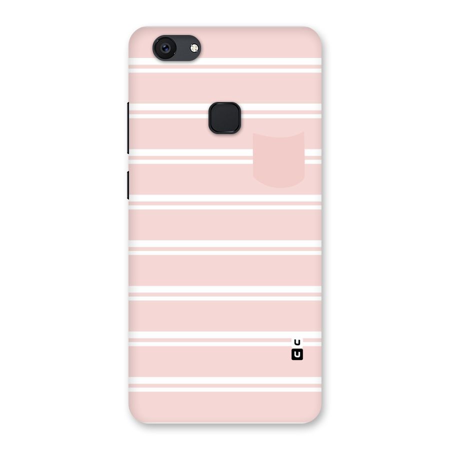 Cute Pocket Striped Back Case for Vivo V7 Plus