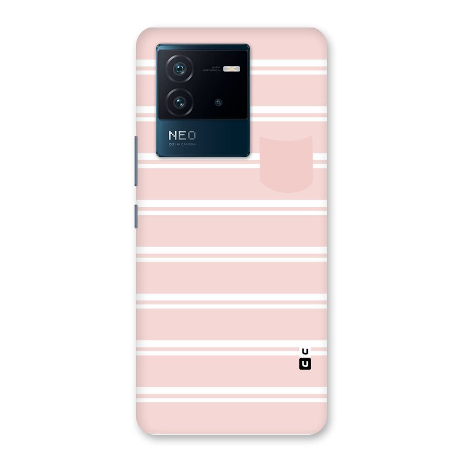 Cute Pocket Striped Back Case for Vivo iQOO Neo 6 5G