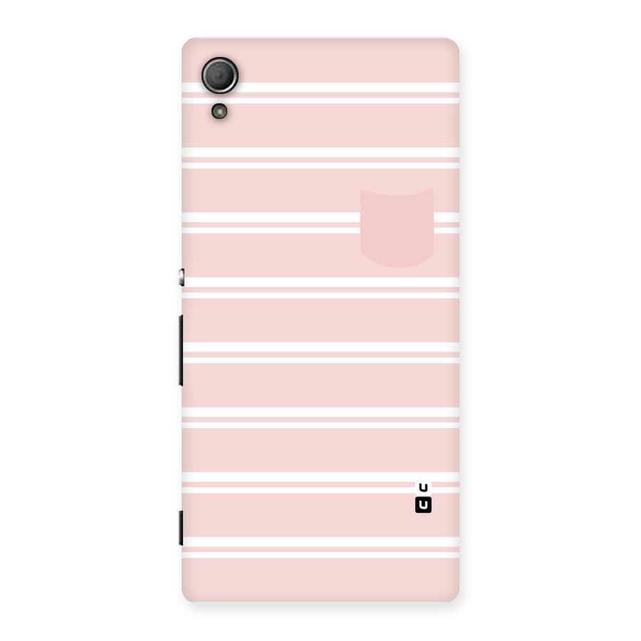 Cute Pocket Striped Back Case for Xperia Z3 Plus