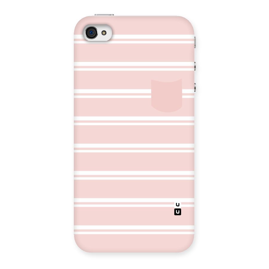 Cute Pocket Striped Back Case for iPhone 4 4s