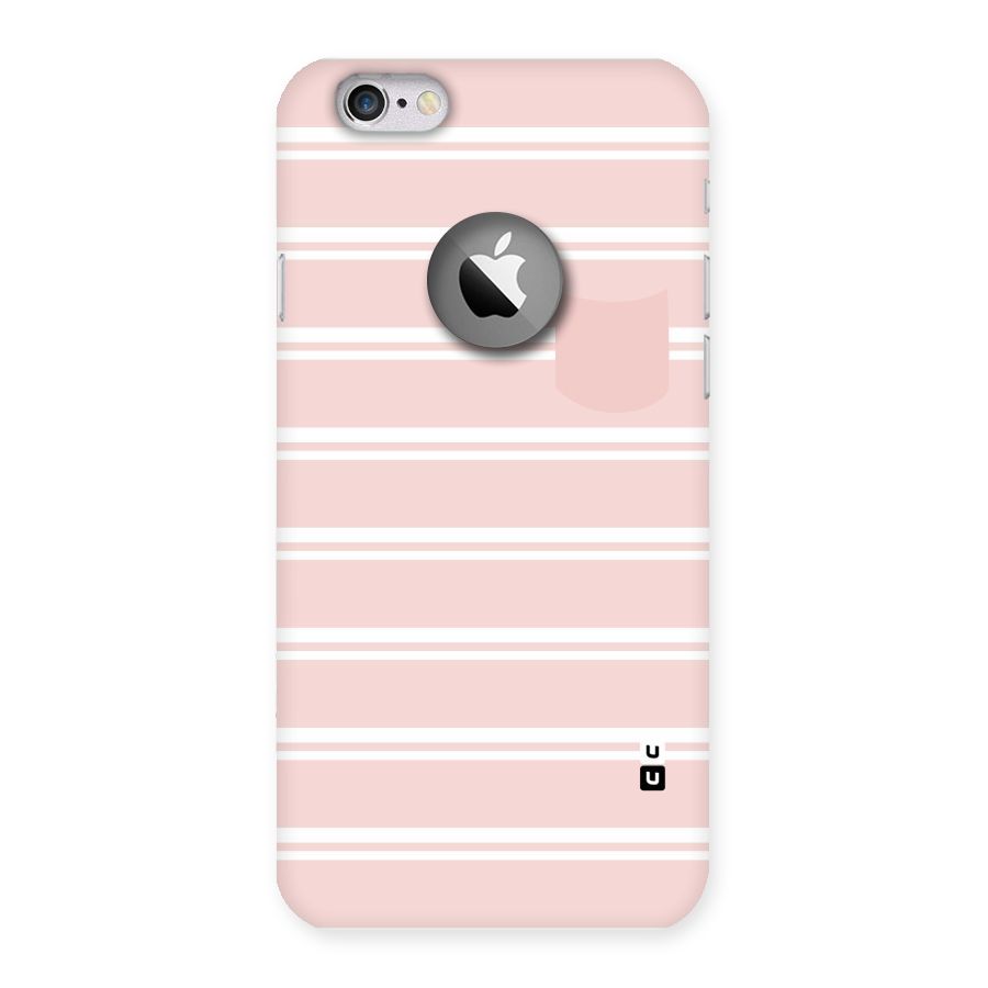Cute Pocket Striped Back Case for iPhone 6 Logo Cut