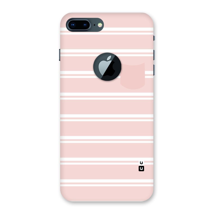 Cute Pocket Striped Back Case for iPhone 7 Plus Logo Cut