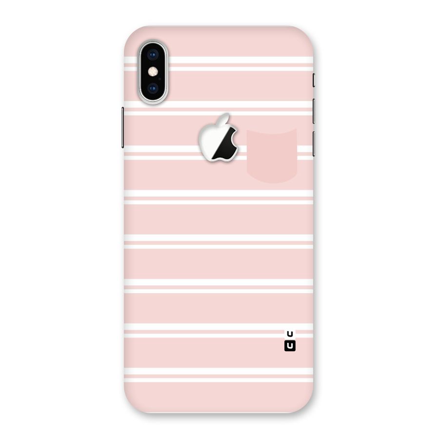 Cute Pocket Striped Back Case for iPhone XS Max Apple Cut