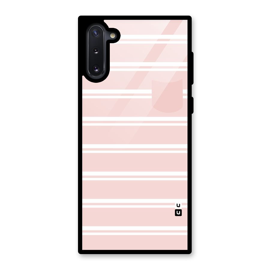 Cute Pocket Striped Glass Back Case for Galaxy Note 10