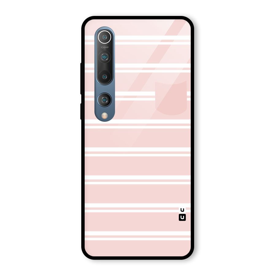 Cute Pocket Striped Glass Back Case for Mi 10
