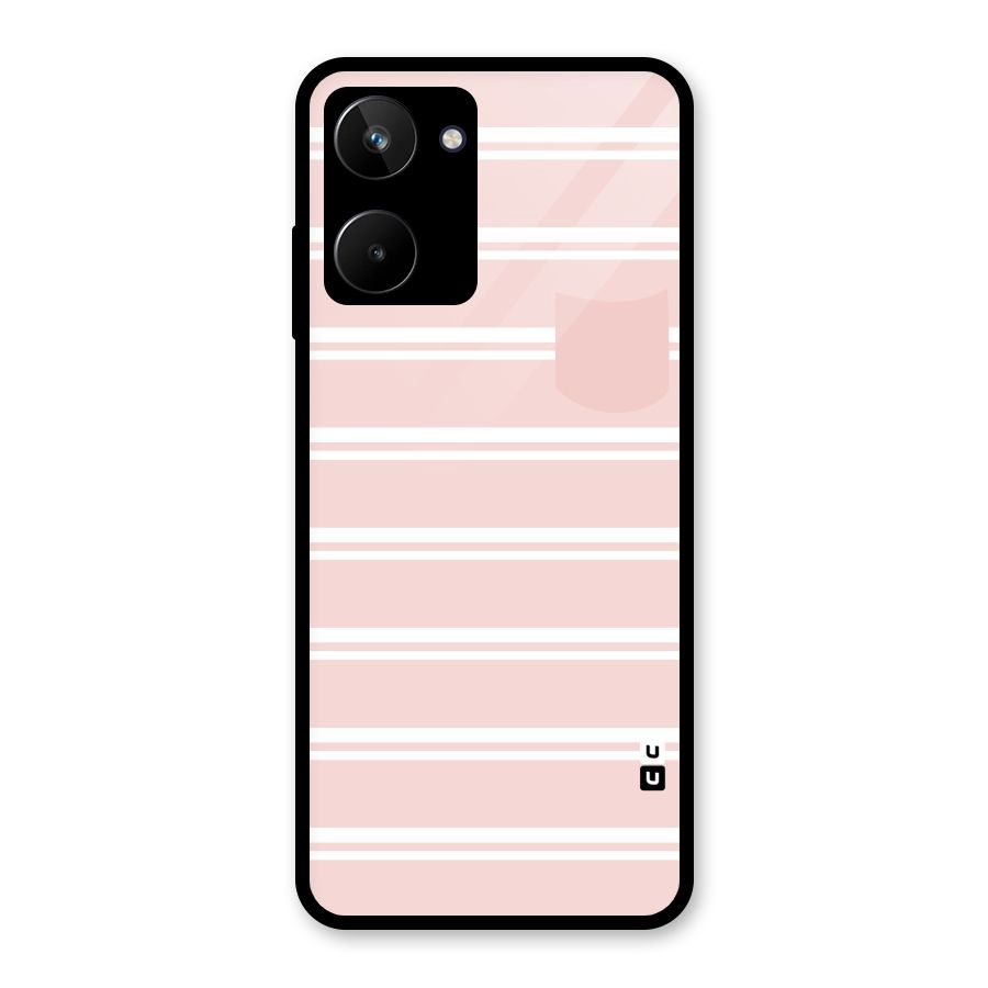 Cute Pocket Striped Glass Back Case for Realme 10