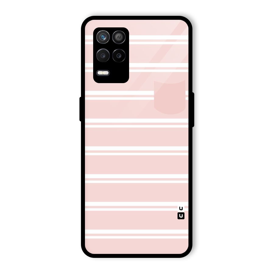 Cute Pocket Striped Glass Back Case for Realme 9 5G