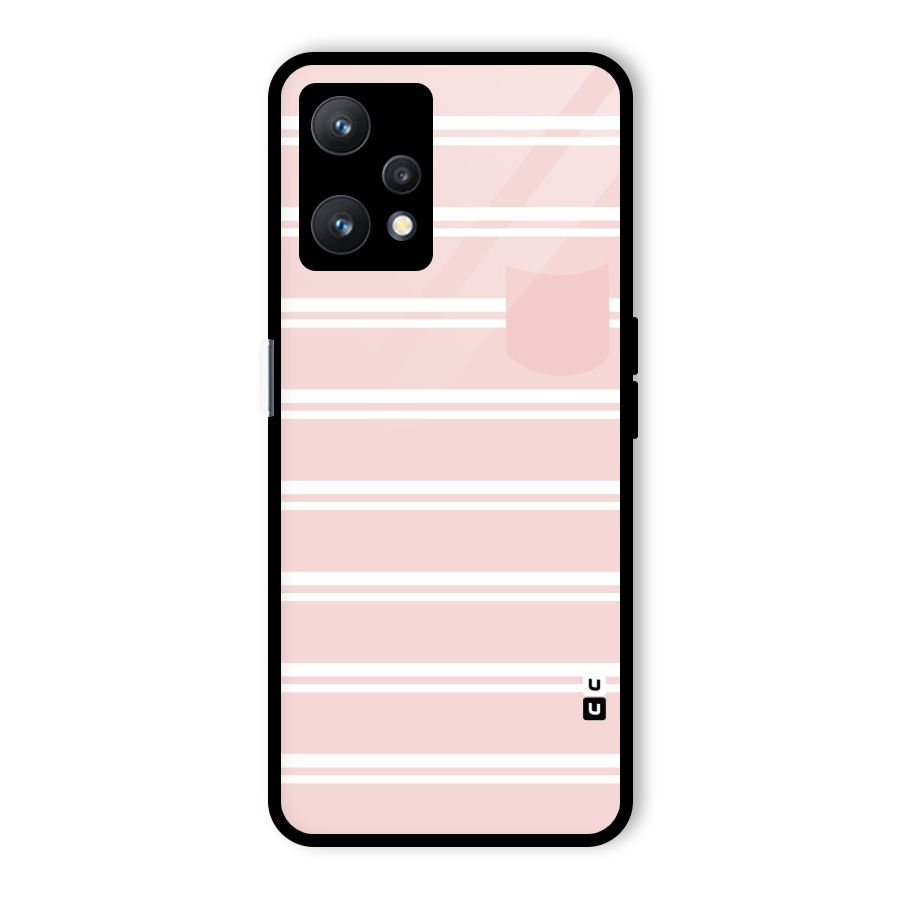 Cute Pocket Striped Glass Back Case for Realme 9 Pro 5G