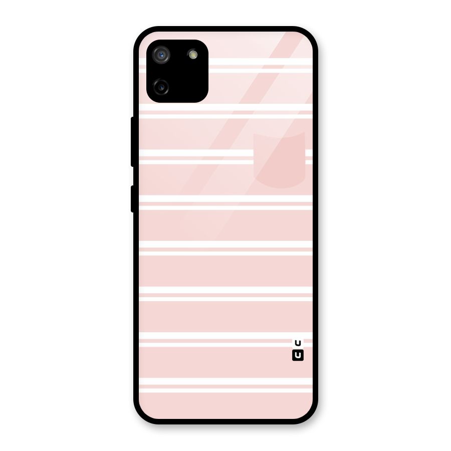 Cute Pocket Striped Glass Back Case for Realme C11