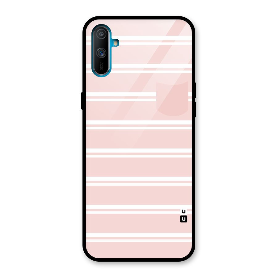 Cute Pocket Striped Glass Back Case for Realme C3