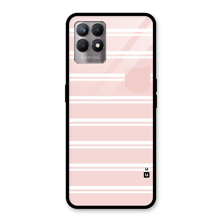 Cute Pocket Striped Glass Back Case for Realme Narzo 50