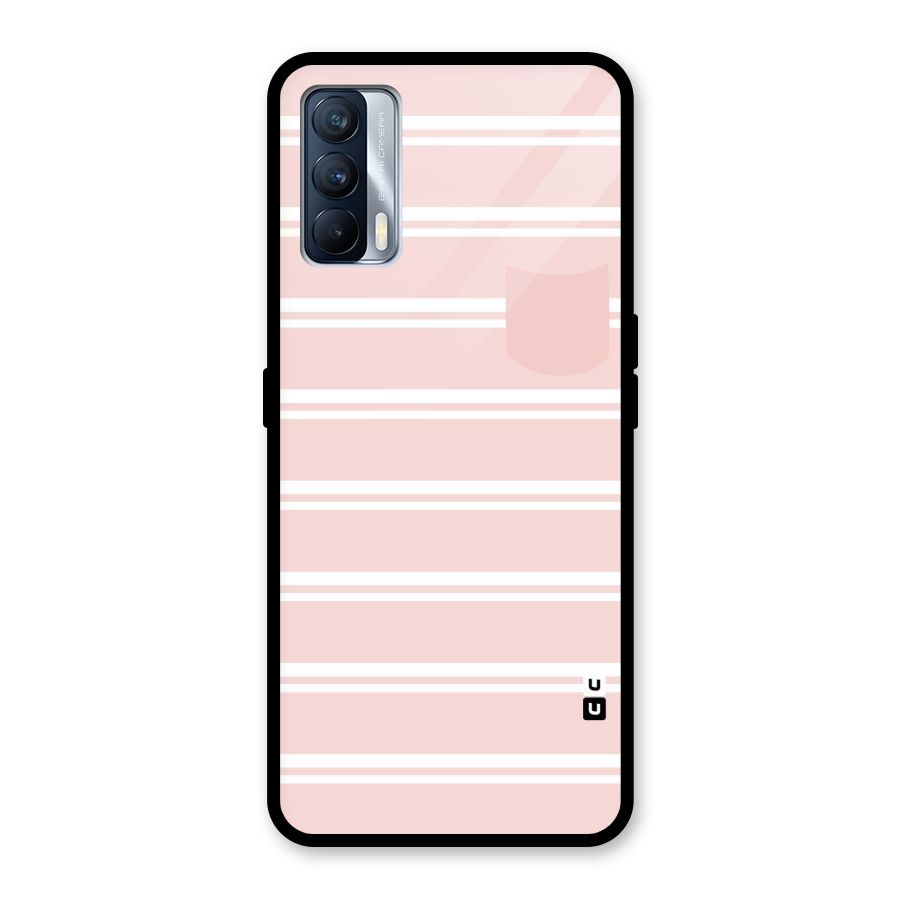 Cute Pocket Striped Glass Back Case for Realme X7