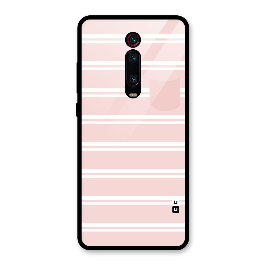 Cute Pocket Striped Glass Back Case for Redmi K20 Pro