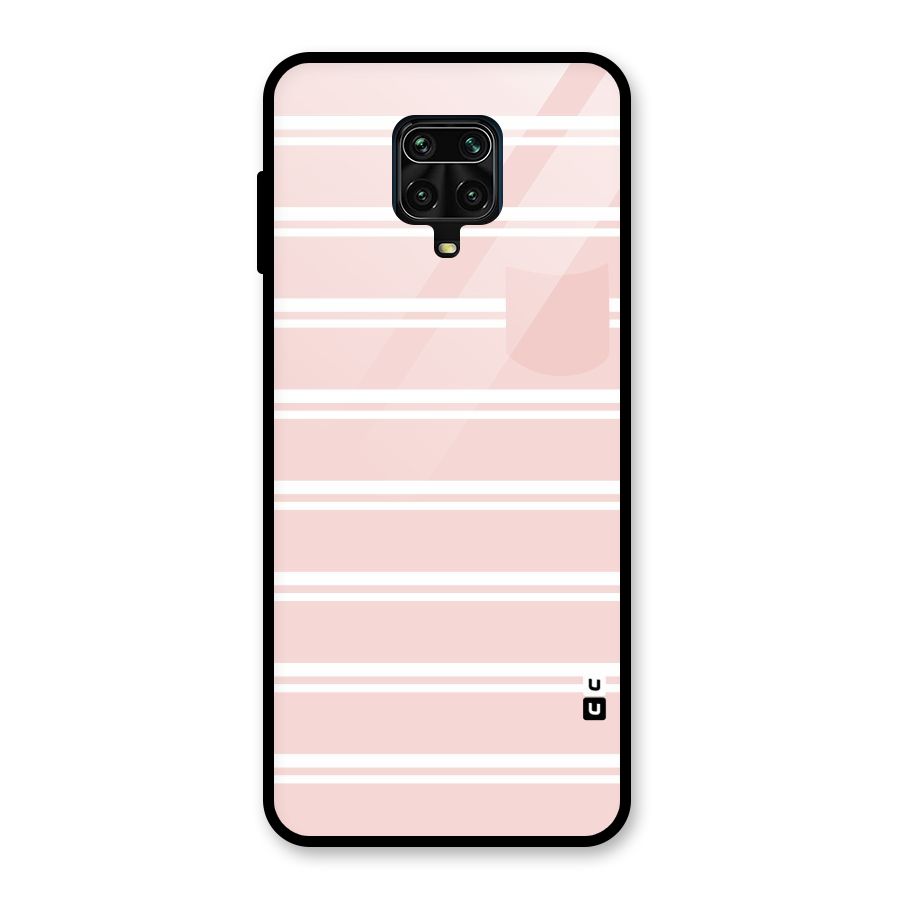 Cute Pocket Striped Glass Back Case for Redmi Note 10 Lite