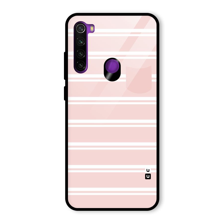 Cute Pocket Striped Glass Back Case for Redmi Note 8