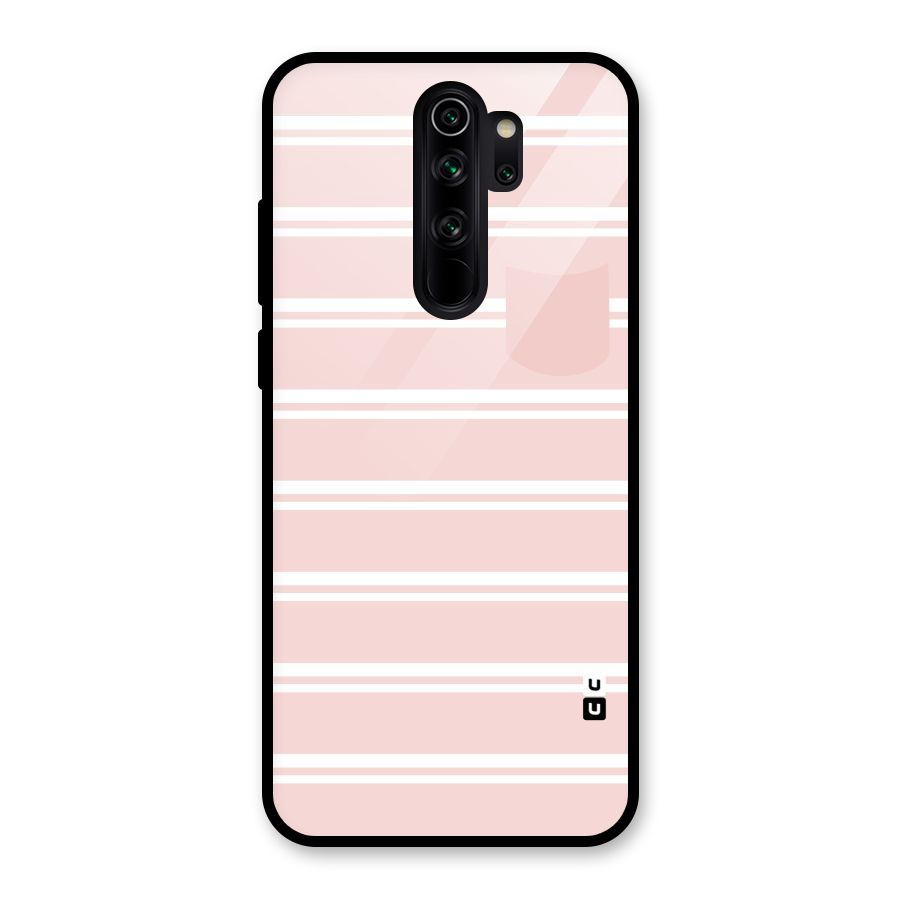 Cute Pocket Striped Glass Back Case for Redmi Note 8 Pro