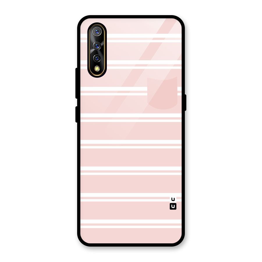 Cute Pocket Striped Glass Back Case for Vivo S1