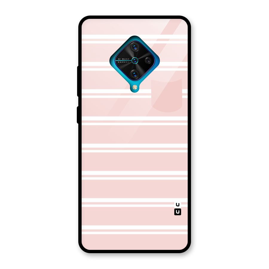 Cute Pocket Striped Glass Back Case for Vivo S1 Pro