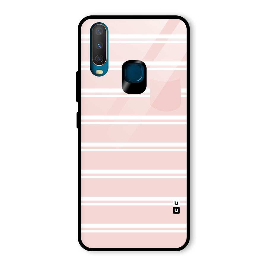 Cute Pocket Striped Glass Back Case for Vivo U10
