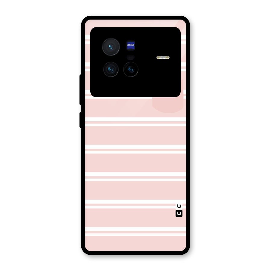 Cute Pocket Striped Glass Back Case for Vivo X80