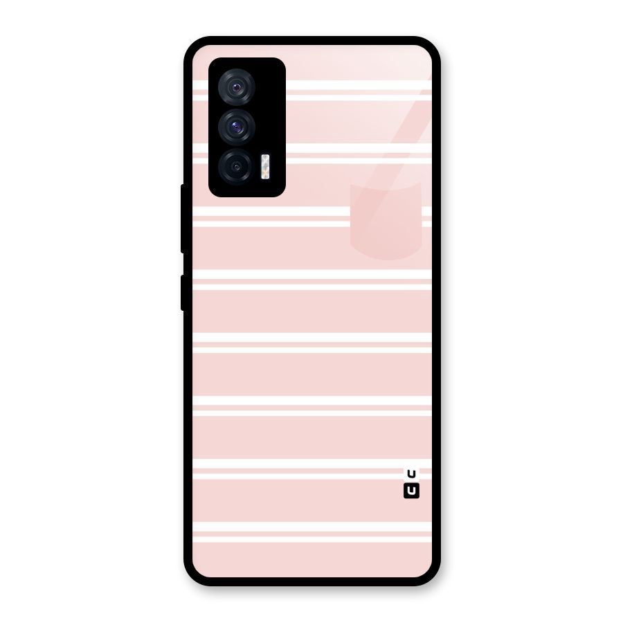 Cute Pocket Striped Glass Back Case for Vivo iQOO 7 5G