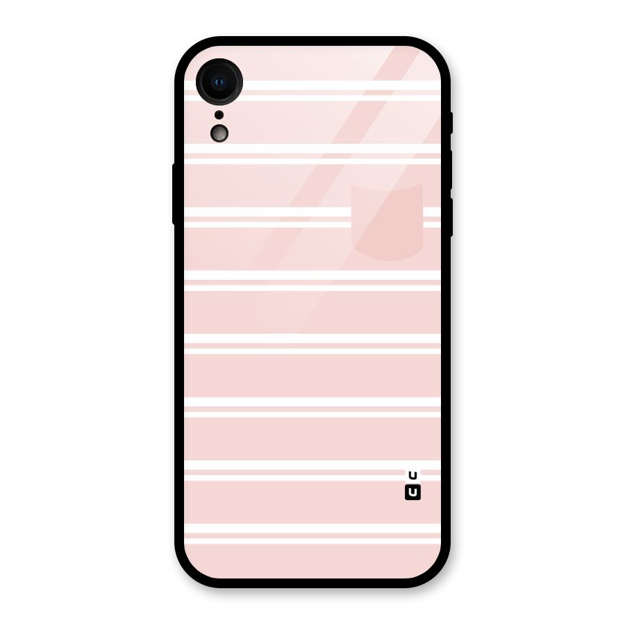 Cute Pocket Striped Glass Back Case for XR