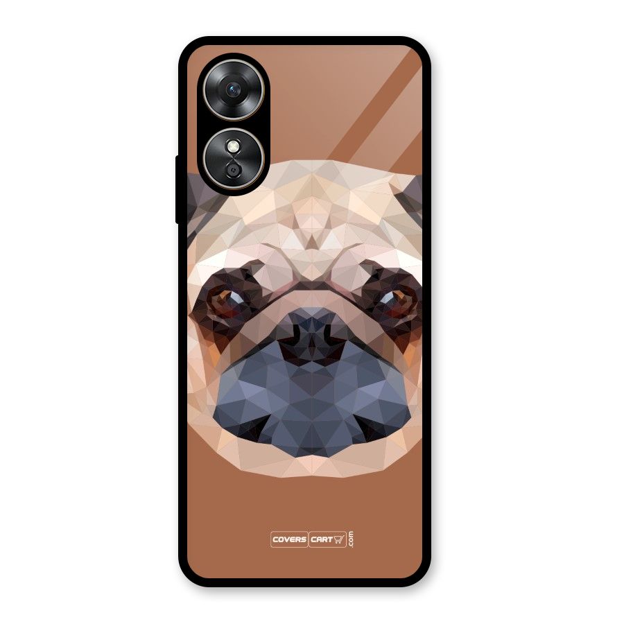 Cute Pug Glass Back Case for Oppo A17