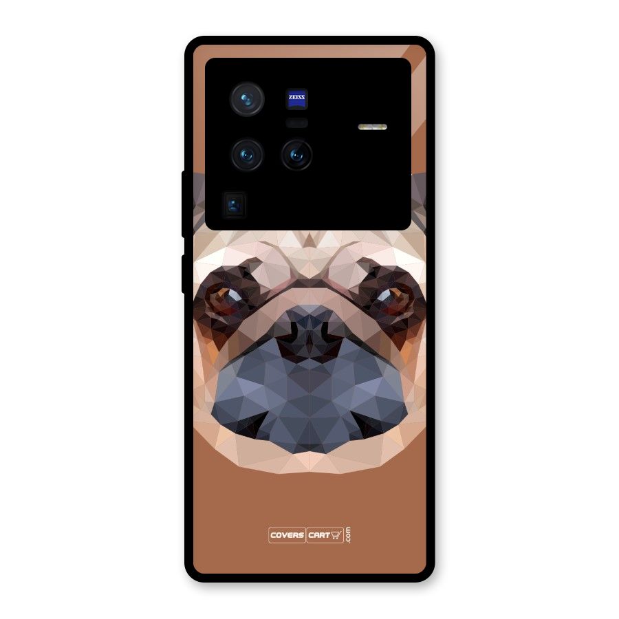 Cute Pug Glass Back Case for Vivo X80 Pro