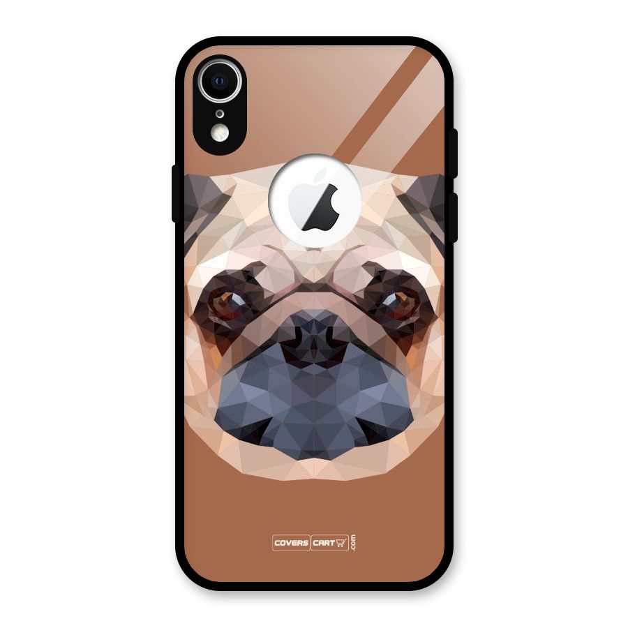 Cute Pug Glass Back Case for iPhone XR Logo Cut