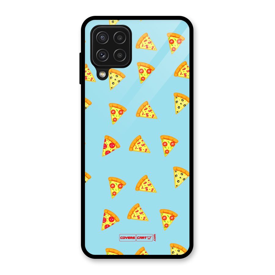 Cute Slices of Pizza Glass Back Case for Galaxy A22 4G
