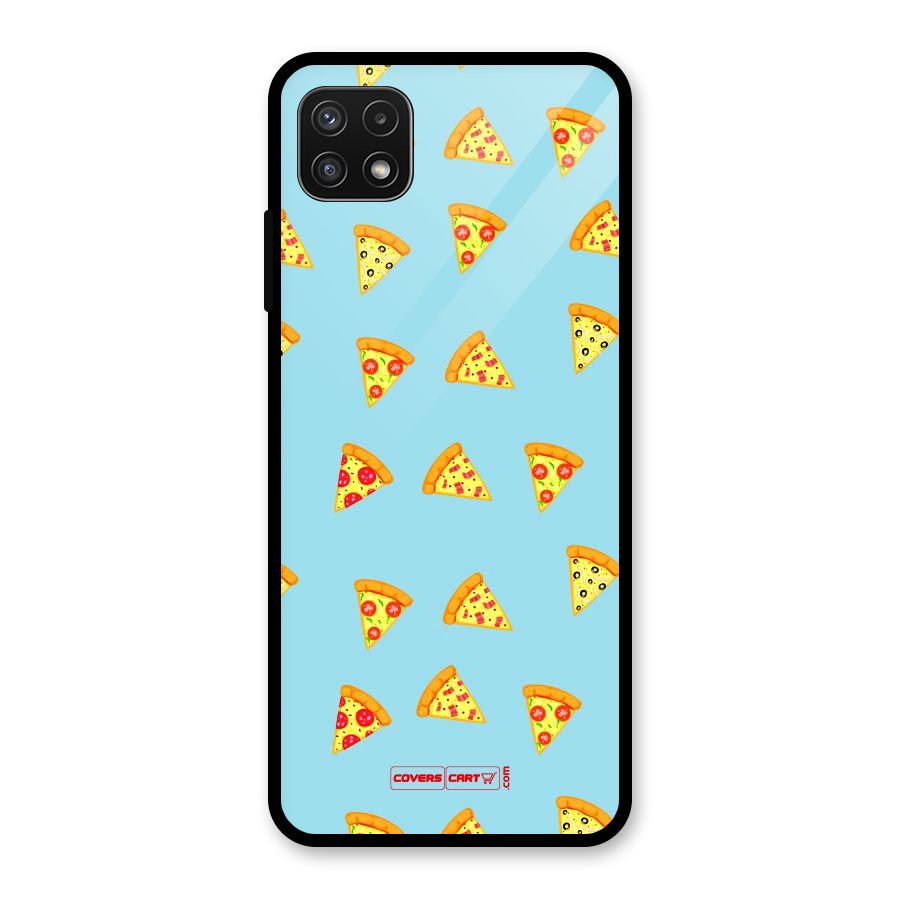 Cute Slices of Pizza Glass Back Case for Galaxy A22 5G