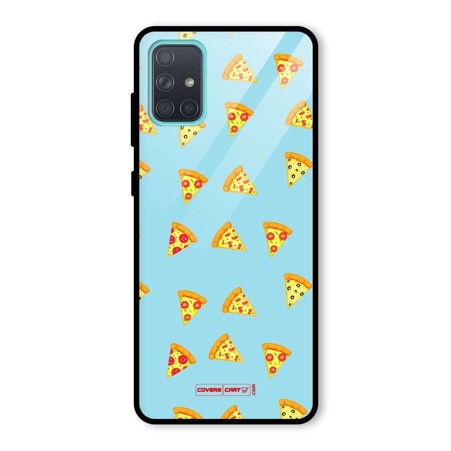 Cute Slices of Pizza Glass Back Case for Galaxy A71