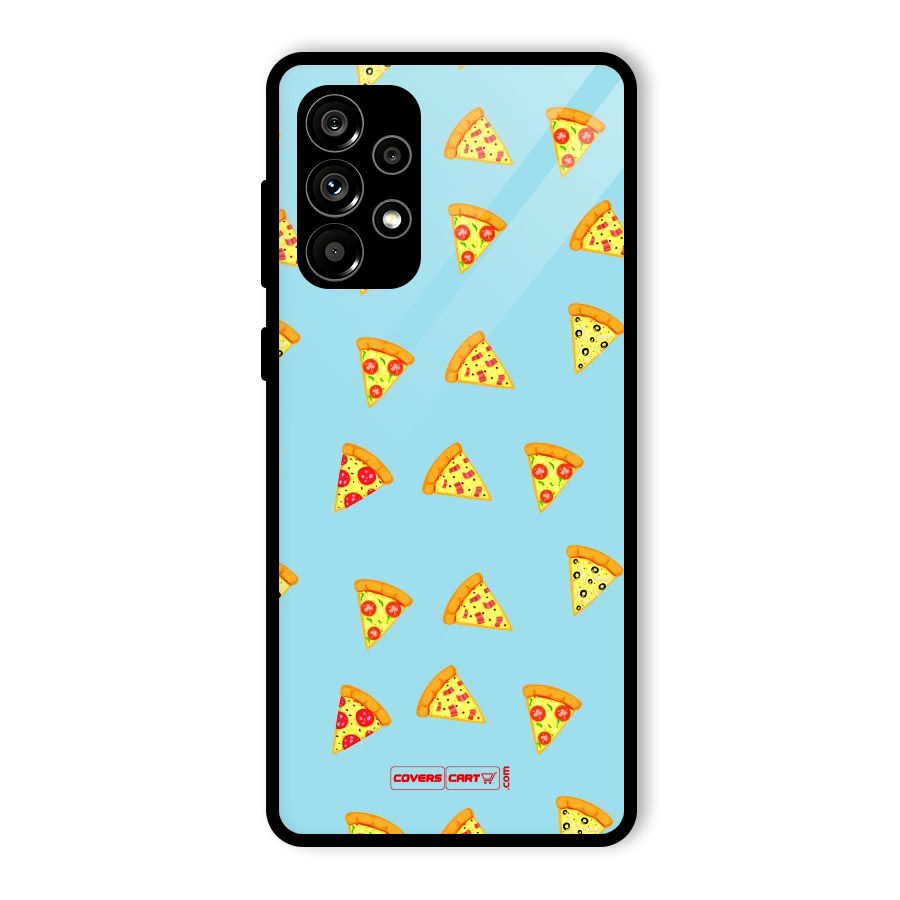 Cute Slices of Pizza Glass Back Case for Galaxy A73 5G