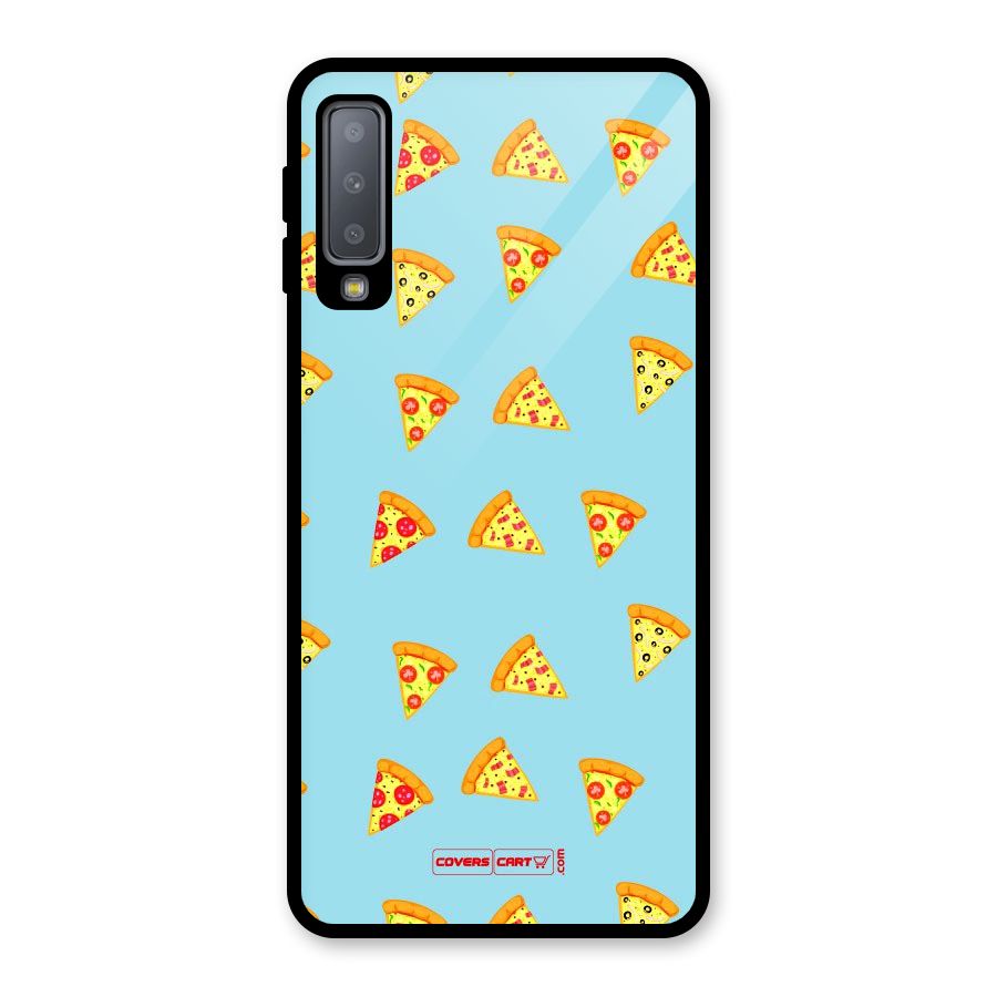 Cute Slices of Pizza Glass Back Case for Galaxy A7 (2018)