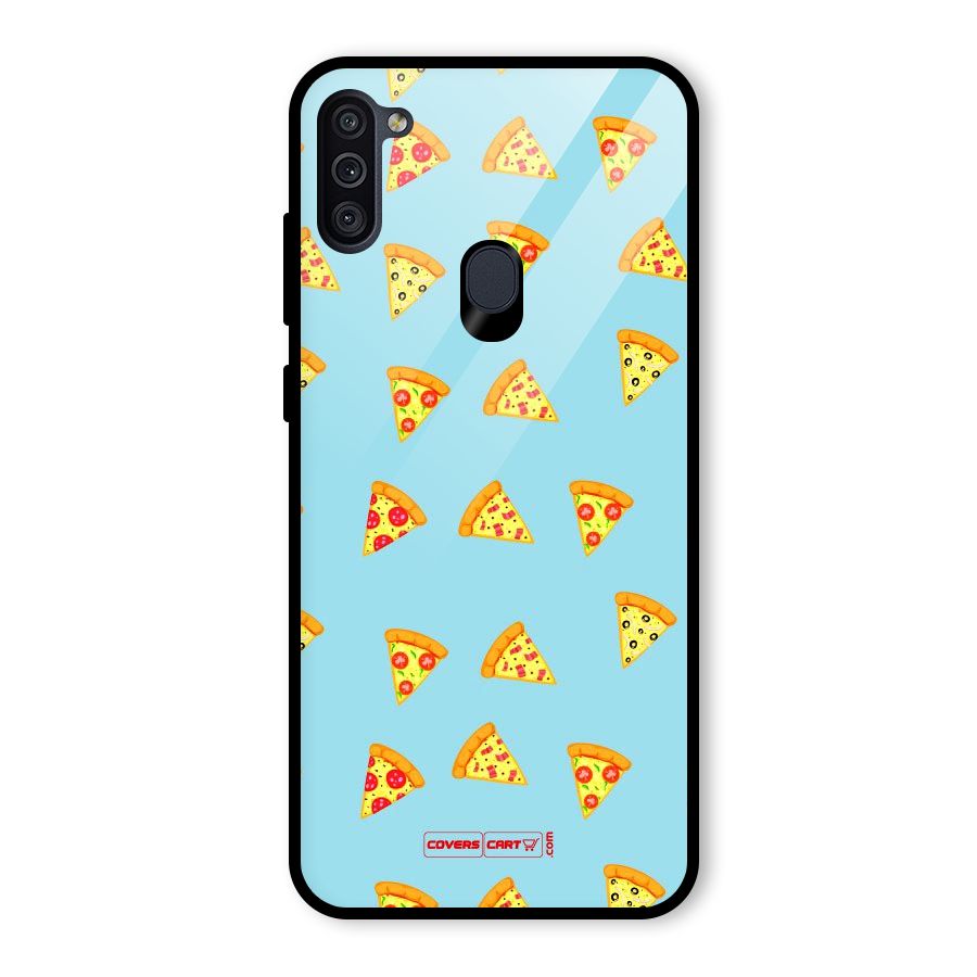 Cute Slices of Pizza Glass Back Case for Galaxy M11