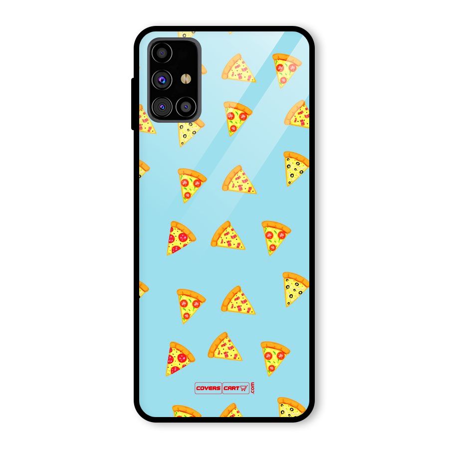 Cute Slices of Pizza Glass Back Case for Galaxy M31s