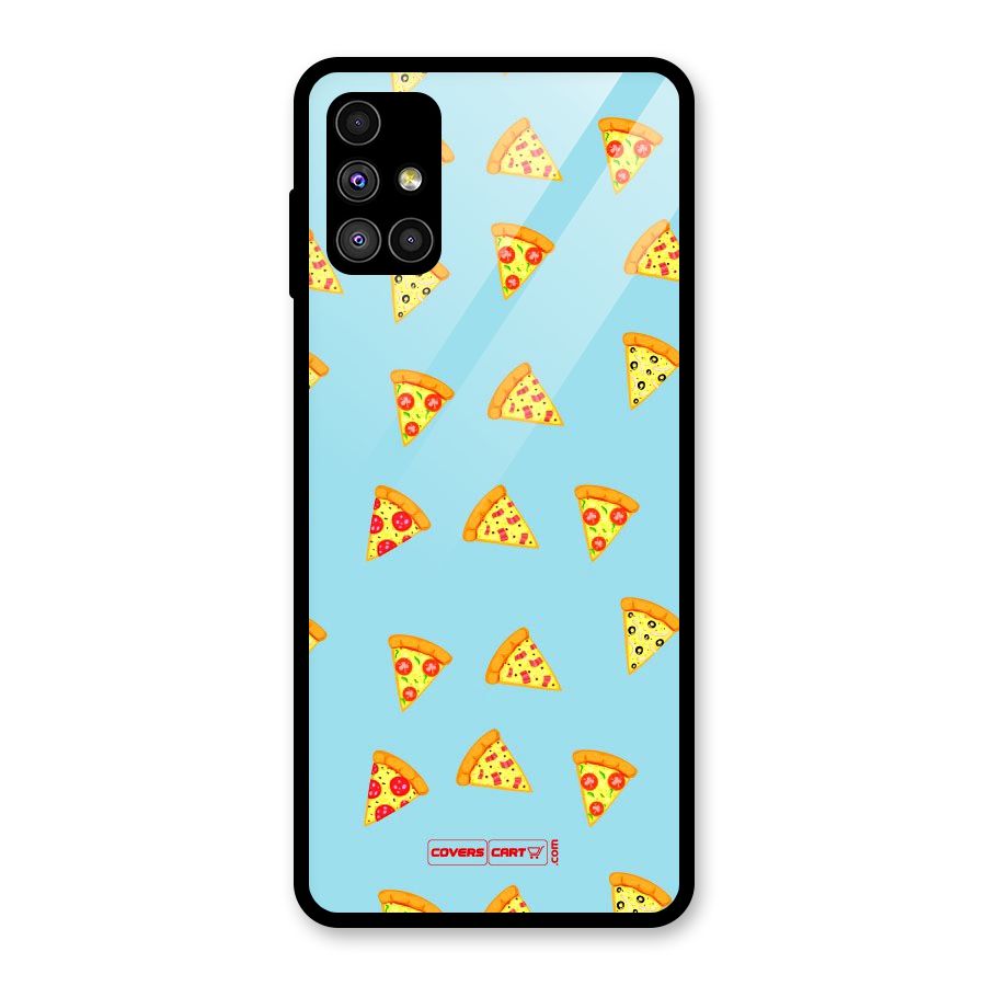 Cute Slices of Pizza Glass Back Case for Galaxy M51